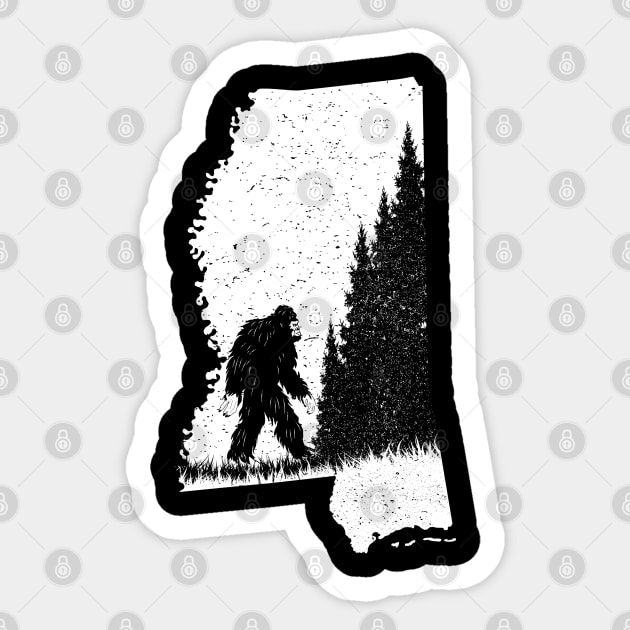 Mississippi Bigfoot Sticker by Tesszero